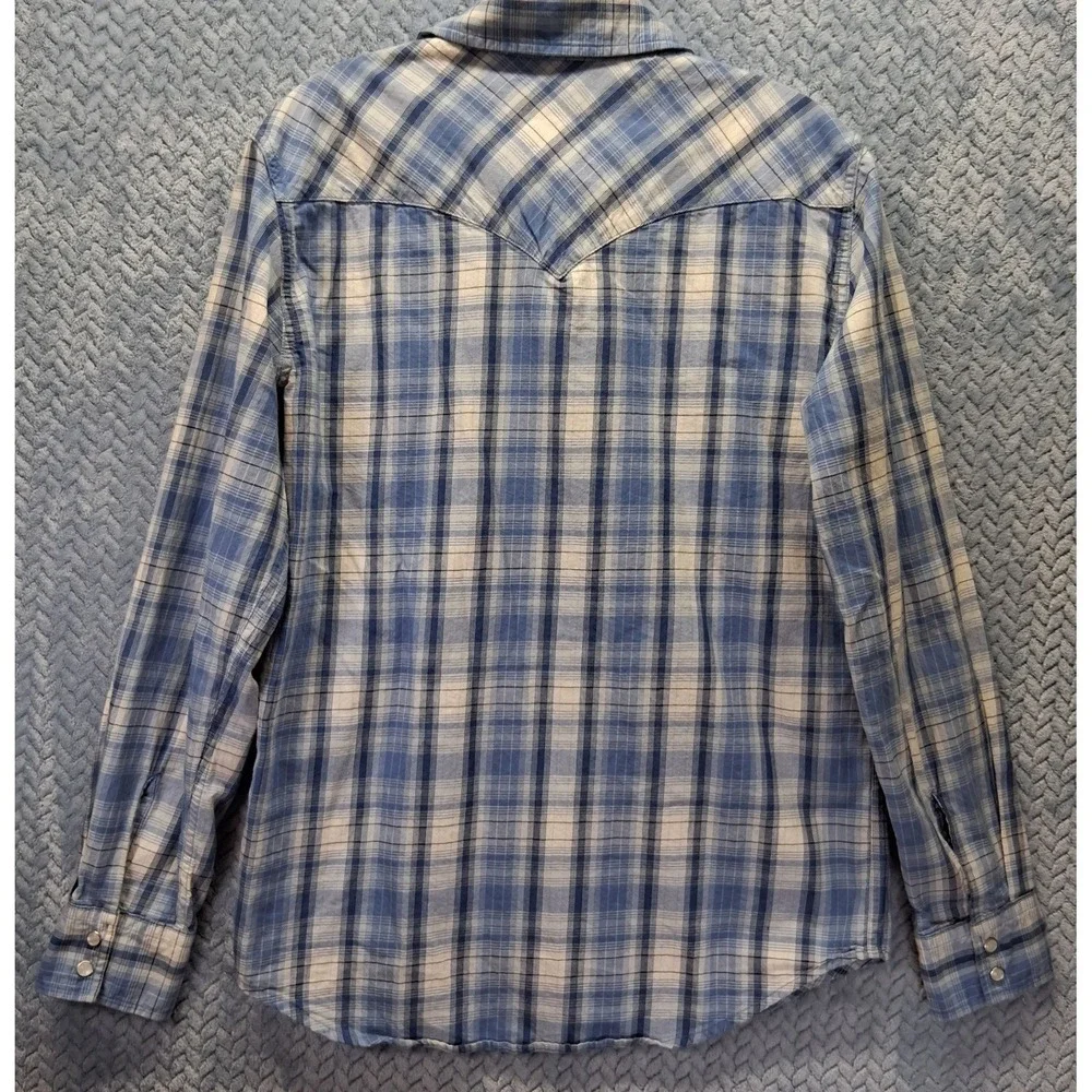 Levis Mens Cowboy Plaid Pearl Snap Western Shirt Standard Fit Medium CW-3323
